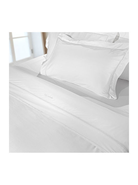 Guy Laroche Set Duvet Cover Cotton Satin 250x240cm Super Double with 2 Pillowcases Elite White