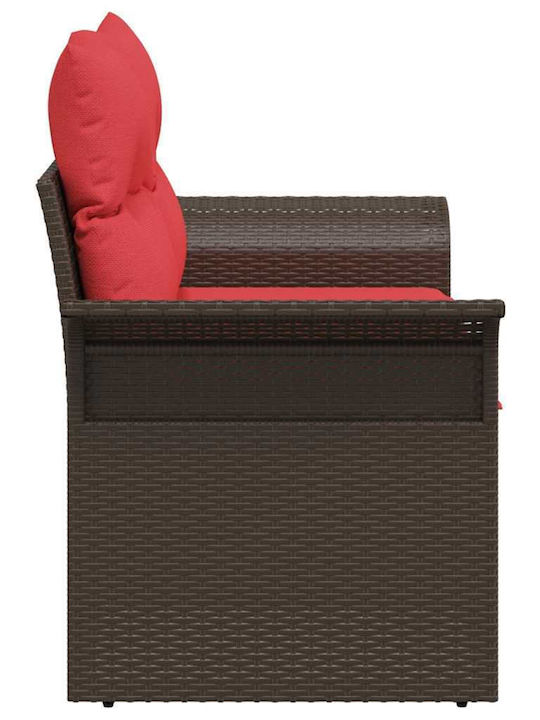 Zweisitziges Outdoor-Sofa Rattan mit Kissen 141x62x69cm