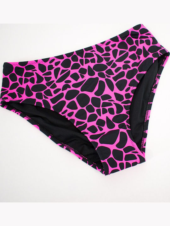 Women's Bikini Swimsuit Underwire Giraffe Black-Fuchsia