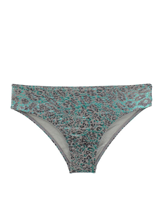 Γυναικείο Μαγιό Στράπλες Push-up Μπανέλα Metallic Animal Print Πράσινο