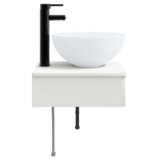 vidaXL Плот Със Смесител М40xД41xВ40.5cm Бял