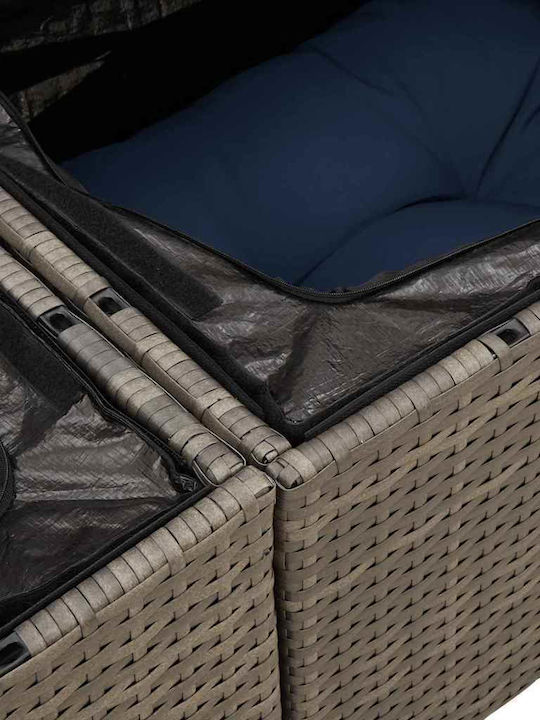 Zweisitziges Outdoor-Sofa aus Rattan mit Kissen