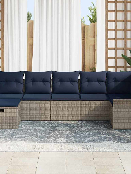 Zweisitziges Outdoor-Sofa aus Rattan mit Kissen