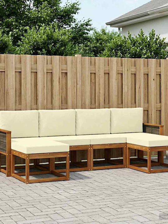 Canapea De Colț Pentru Exterior Din Plastic Cu Perne 249x122.5x73cm