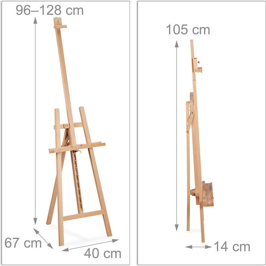 Sevalet Reglabil Din Lemn De Fag Maro Deschis 128x67x40 Cm