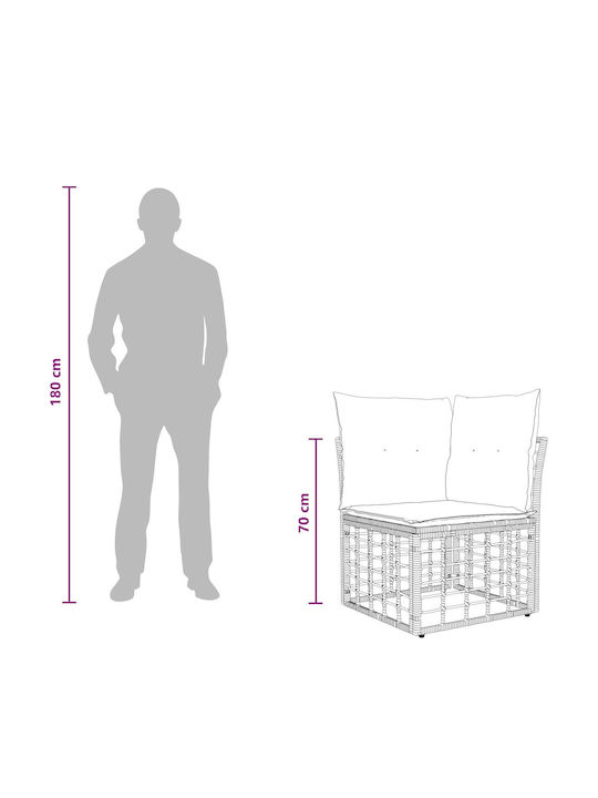 Ecksofa Outdoor Kunststoff mit Kissen