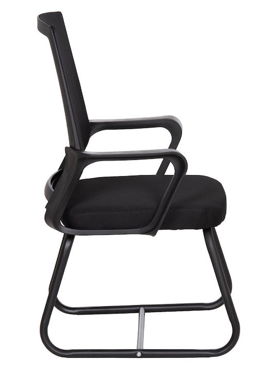 Besucherstuhl mit Armlehnen in Schwarz Farbe 58x56x93cm