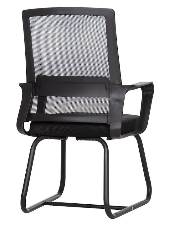 Besucherstuhl mit Armlehnen in Schwarz Farbe 58x56x93cm