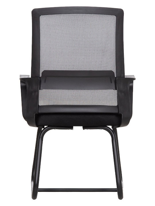 Besucherstuhl mit Armlehnen in Schwarz Farbe 58x56x93cm