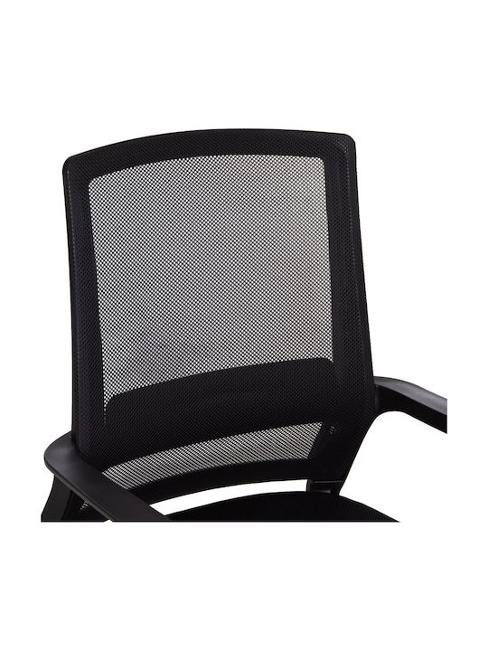 Besucherstuhl mit Armlehnen in Schwarz Farbe 58x56x93cm