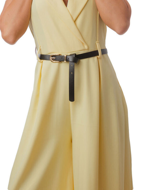 Damenteilose Eingepackt Ärmellose Jumpsuit Gelbe
