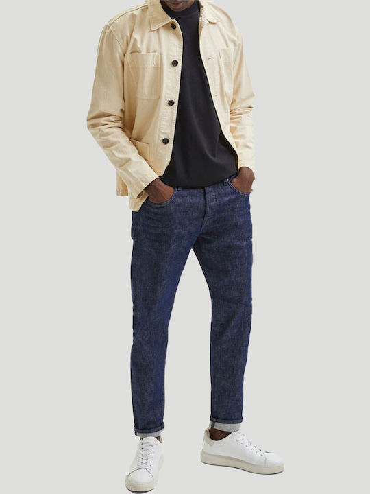 Men's Jeans Pants with Slim Tapered Fit Dark Blue