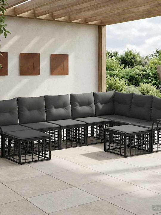 Canapea De Colț Pentru Exterior Din Rattan Cu Perne