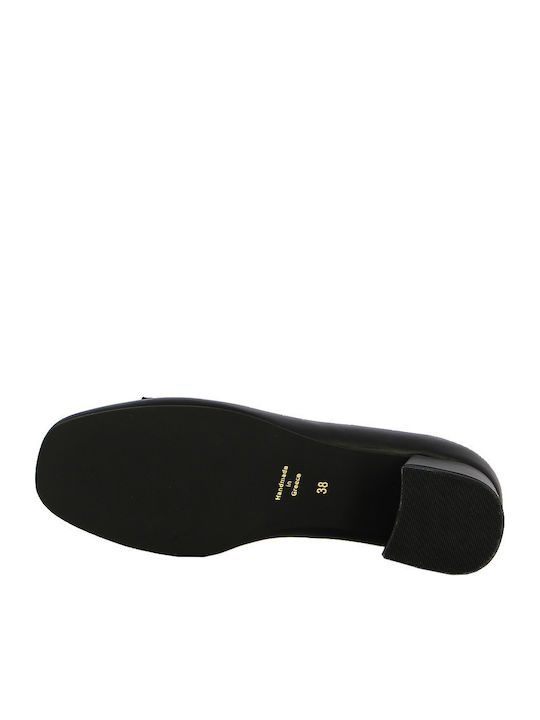 Leder Damen Mokassins in Schwarz Farbe