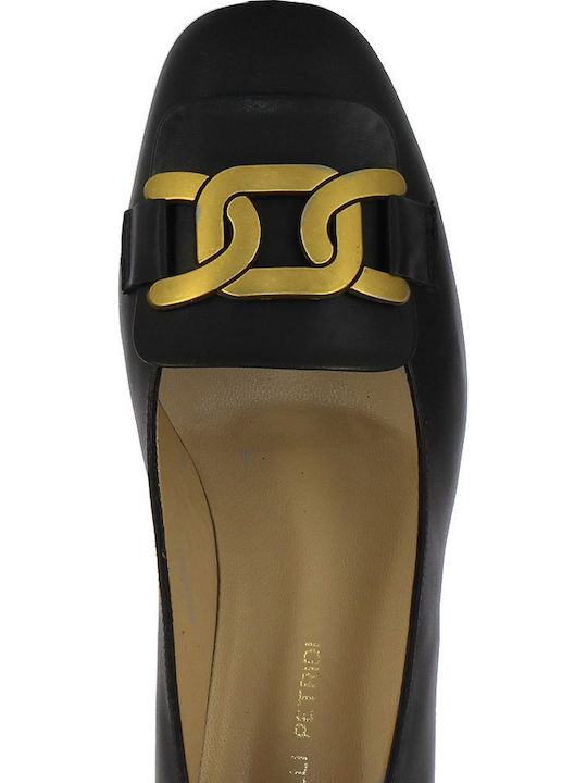 Leder Damen Mokassins in Schwarz Farbe