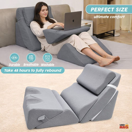 Linomag Μαξιλάρι Σφήνα με Memory Foam σε Γκρι χρώμα