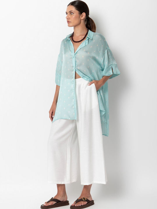 Long Sleeve Women's Shirt Aqua