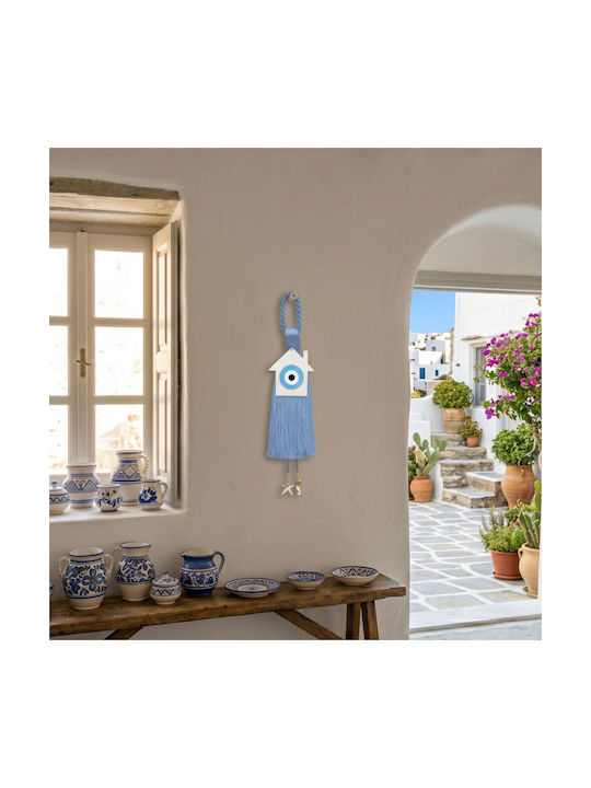 Grekas Handmade Hanging New Year's Lucky Charm Home White Metal 33cm