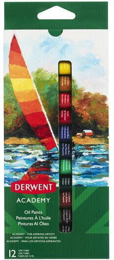 Derwent Oil Colors Derwent Academy 12 Ml 12 Pc Set Various Colors
