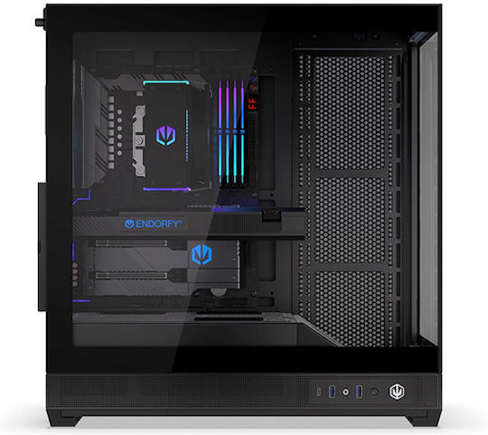 Endorfy Fishtank 6000 Flex Gaming Midi Tower Computer Case with Side Window Black