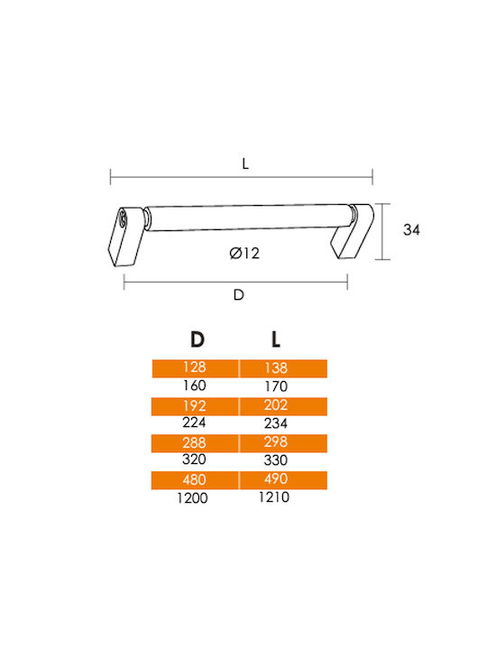 Conset C1399 Λαβή Επίπλου από Μέταλλο Ορο Ματ 138mm (Απόσταση Κέντρων 128mm) C1399-128S26S26