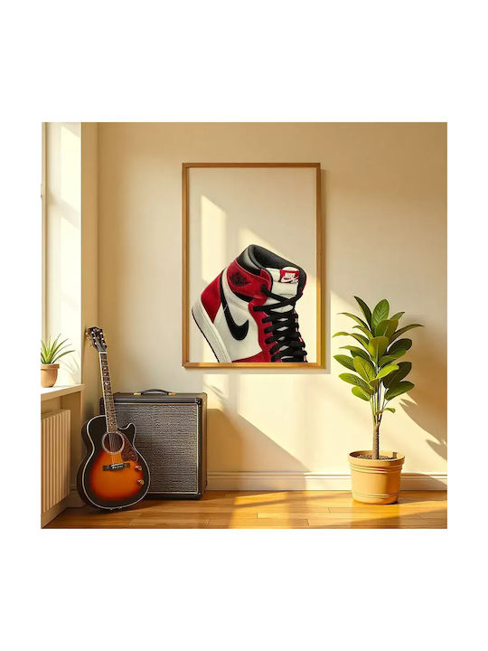 Poster Chicago Air Jordan 1 Snk41b 40cm X 50cm White Wooden Frame