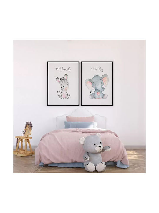 Kinder Wandkunst Zebra 40x50cm