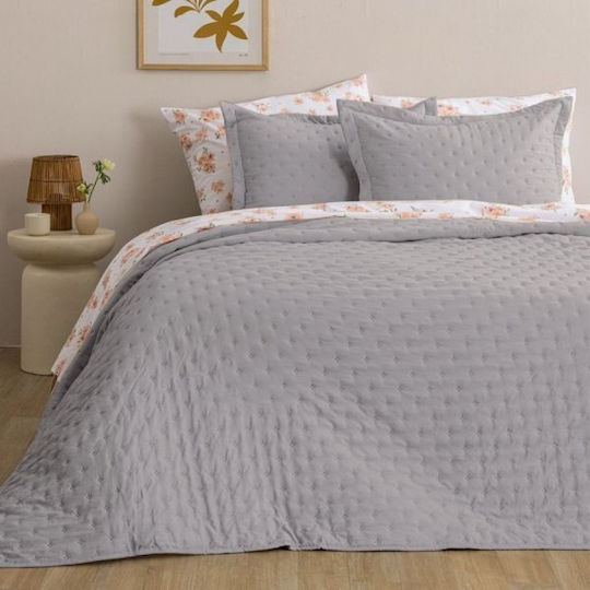 Palamaiki Nico Σετ Κουβερλί King Size Microfiber Grey 260x240cm