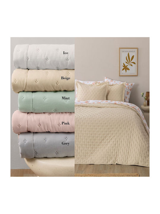 Palamaiki Nico Подредба Шалтета King Size Микрофибър Сив 260x240см