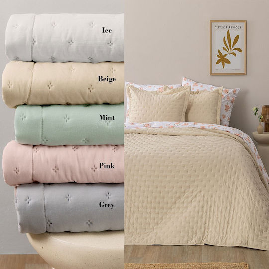 Palamaiki Nico Σετ Κουβερλί King Size Microfiber Grey 260x240cm