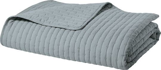 Kentia Mason Set Single Microfiber Grey Coverlet 160x240cm 2 Pieces