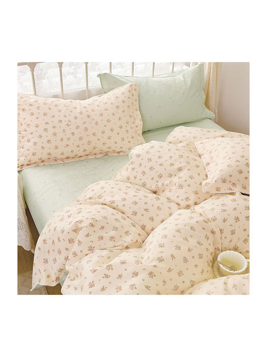 Rythmos Coverlet Set Super King Cotton Satin Green 220x240cm 3 Pieces
