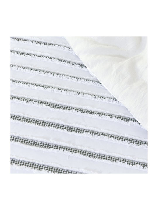 Nima Raya Tagesdecken Set Mikrofaser Weiß 160x240cm