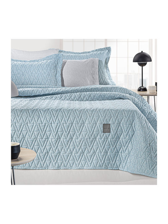 Guy Laroche Kylian Tagesdecken King Size Mikrofaser Denim 250x240cm 2 Stück