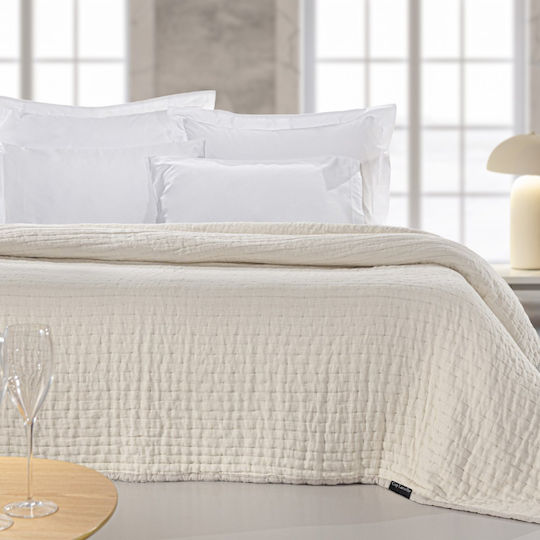 Guy Laroche Must Κουβερλί King Size Βαμβακερό Linen-sand 270x250cm