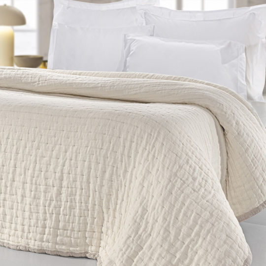 Guy Laroche Must Κουβερλί King Size Βαμβακερό Linen-sand 270x250cm