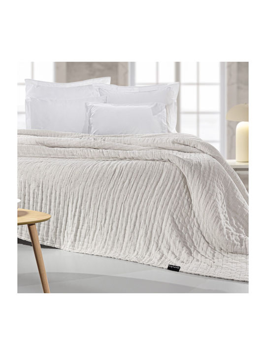 Guy Laroche Κουβερλί King Size Βαμβακερό Linen-sand 270x250cm