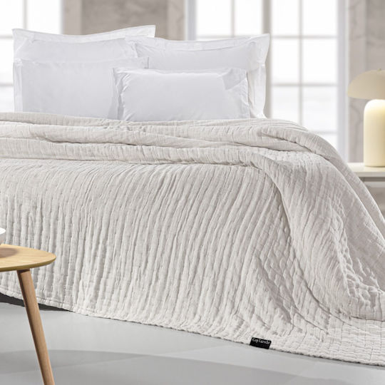 Guy Laroche Must Κουβερλί King Size Βαμβακερό Linen-sand 270x250cm