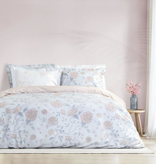 Nima Floral Dream Σετ Υπέρδιπλο Σιέλ 220x240cm