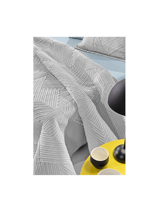 Guy Laroche Ziana Tagesdecken Set Übergröße Mikrofaser Rauch 220x240cm 2Stücke