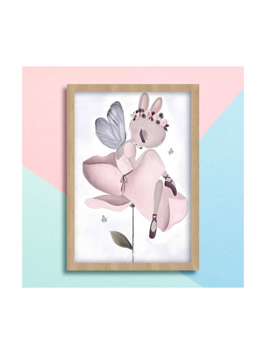 Kids Framed Fairy Wall Art With White Wooden Frame 40x50cm
