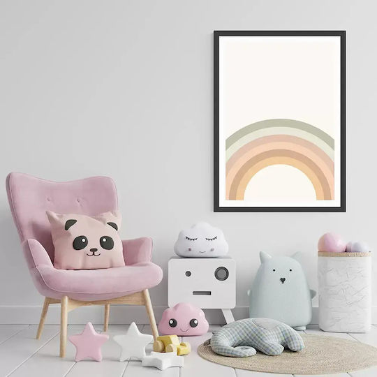 Kids Wall Art Rainbow with White Wooden Frame 40x50cm