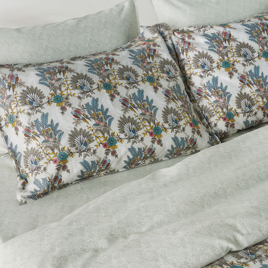 Kentia Parrot Tagesdecke Übergröße Baumwollsatin Stylische Parrot 230x250cm