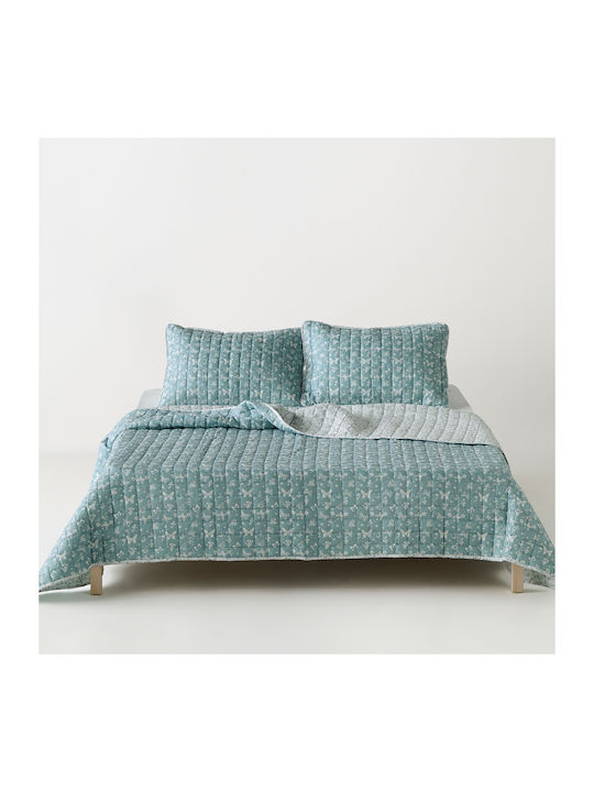Kentia Evanthia Tagesdecken Set Mikrofaser Mintgrün 160x220cm 2Stücke