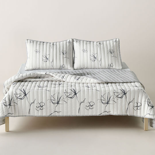 Kentia Incu Σετ Κουβερλί Υπέρδιπλο Microfiber White- Black 220x240cm 3τμχ