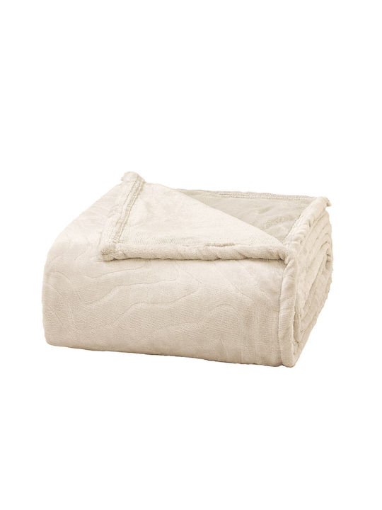 Borea Jungle Κουβέρτα Fleece Μονή 160x240εκ. Εκρού