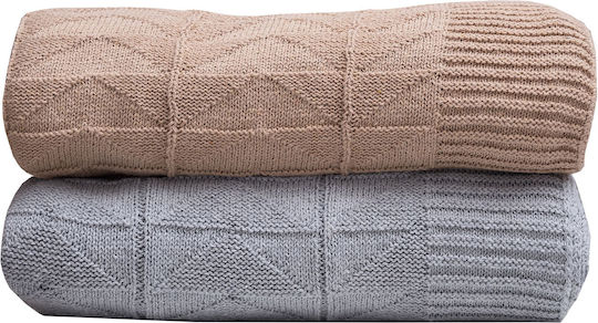Viopros Knitted Blanket Sofa 125x170cm Gray