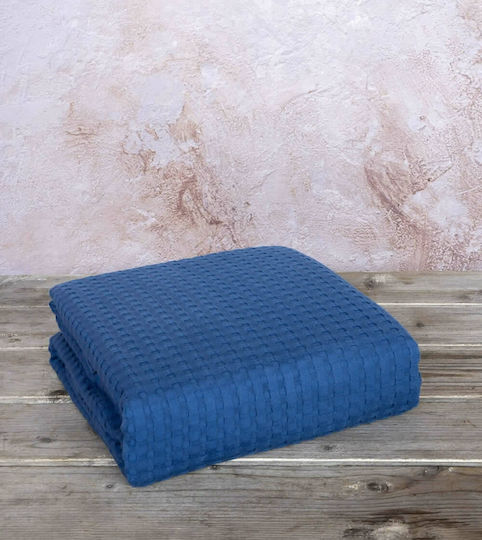 Nima Habit Piqué Decke Übergröße 220x240cm Blau