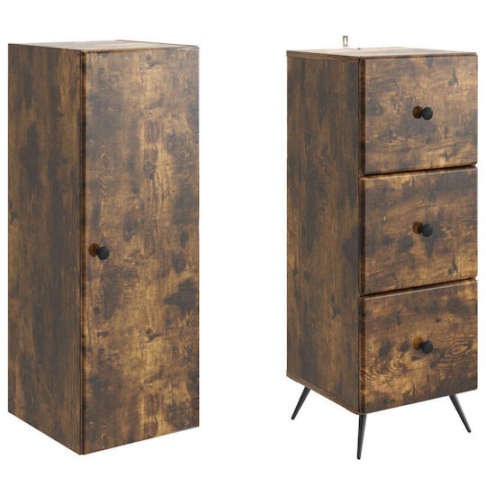 vidaXL Bathroom Floor Column Cabinet L34.5xD34.5xH90cm Brown