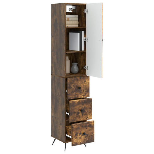 vidaXL Bathroom Floor Column Cabinet L34.5xD34.5xH90cm Brown